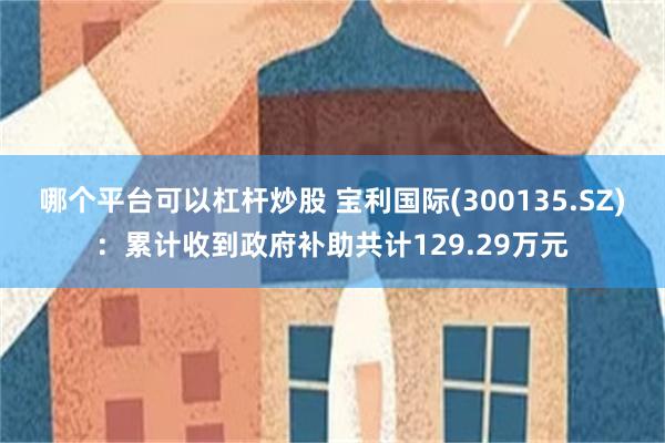 哪个平台可以杠杆炒股 宝利国际(300135.SZ)：累计收到政府补助共计129.29万元