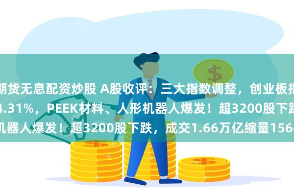 期货无息配资炒股 A股收评：三大指数调整，创业板指跌0.81%北证50跌4.31%，PEEK材料、人形机器人爆发！超3200股下跌，成交1.66万亿缩量1564亿