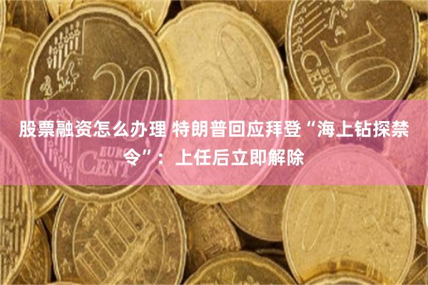 股票融资怎么办理 特朗普回应拜登“海上钻探禁令”：上任后立即解除