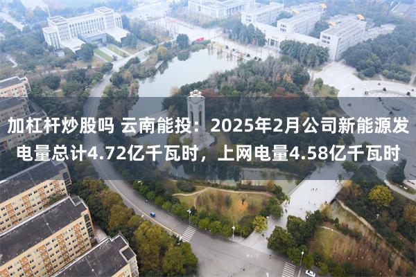 加杠杆炒股吗 云南能投：2025年2月公司新能源发电量总计4.72亿千瓦时，上网电量4.58亿千瓦时