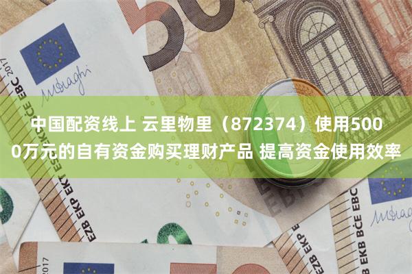 中国配资线上 云里物里（872374）使用5000万元的自有资金购买理财产品 提高资金使用效率