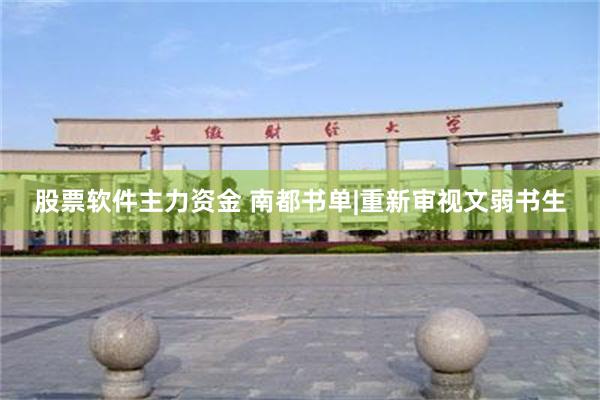 股票软件主力资金 南都书单|重新审视文弱书生