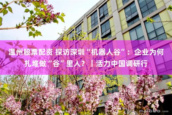 温州股票配资 探访深圳“机器人谷”：企业为何扎堆做“谷”里人？｜活力中国调研行