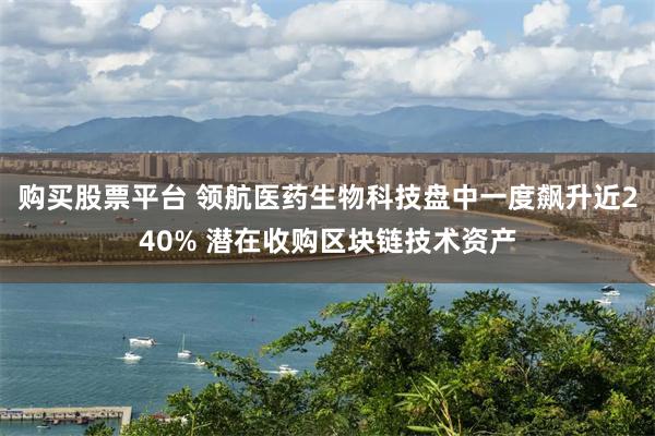购买股票平台 领航医药生物科技盘中一度飙升近240% 潜在收购区块链技术资产