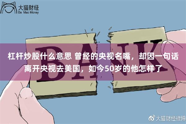 杠杆炒股什么意思 曾经的央视名嘴，却因一句话离开央视去美国，如今50岁的他怎样了