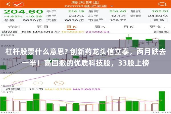 杠杆股票什么意思? 创新药龙头信立泰，两月跌去一半！高回撤的优质科技股，33股上榜