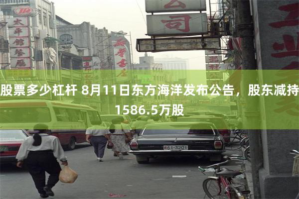 股票多少杠杆 8月11日东方海洋发布公告，股东减持1586.5万股
