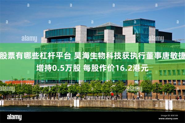 股票有哪些杠杆平台 昊海生物科技获执行董事唐敏捷增持0.5万股 每股作价16.2港元