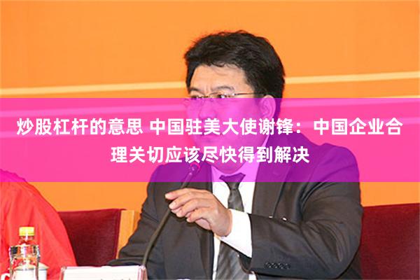 炒股杠杆的意思 中国驻美大使谢锋：中国企业合理关切应该尽快得到解决