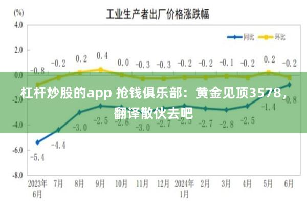 杠杆炒股的app 抢钱俱乐部：黄金见顶3578，翻译散伙去吧
