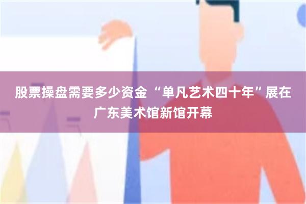 股票操盘需要多少资金 “单凡艺术四十年”展在广东美术馆新馆开幕