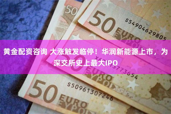黄金配资咨询 大涨触发临停！华润新能源上市，为深交所史上最大IPO