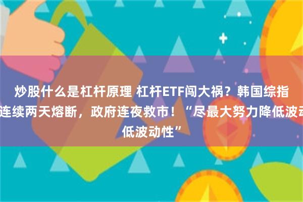 炒股什么是杠杆原理 杠杆ETF闯大祸？韩国综指首次连续两天熔断，政府连夜救市！“尽最大努力降低波动性”