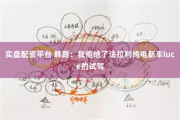 实盘配资平台 韩路：我拒绝了法拉利纯电新车luce的试驾
