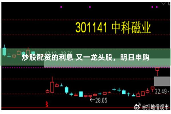 炒股配资的利息 又一龙头股，明日申购