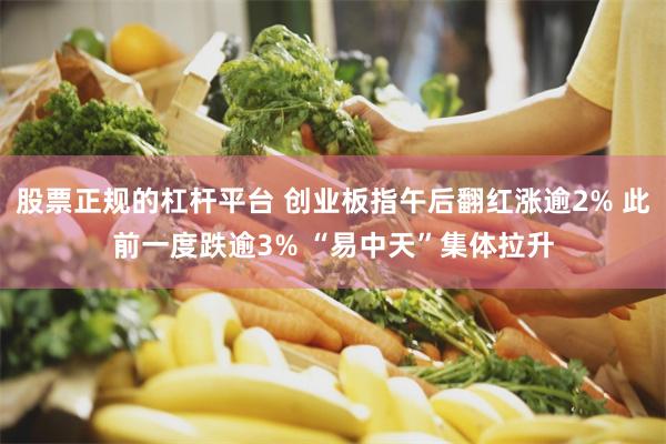 股票正规的杠杆平台 创业板指午后翻红涨逾2% 此前一度跌逾3% “易中天”集体拉升